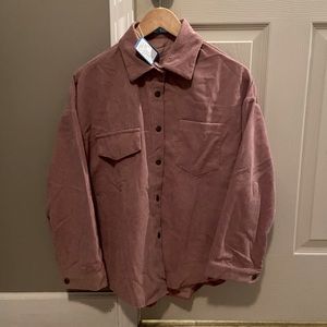 Rose corduroy button-down shirt